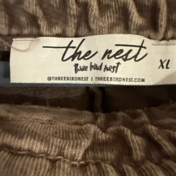 Three Bird Nest XL So Comfy Wide Leg Pants Light Cocoa Full Length French Terry - Picture 5 of 9